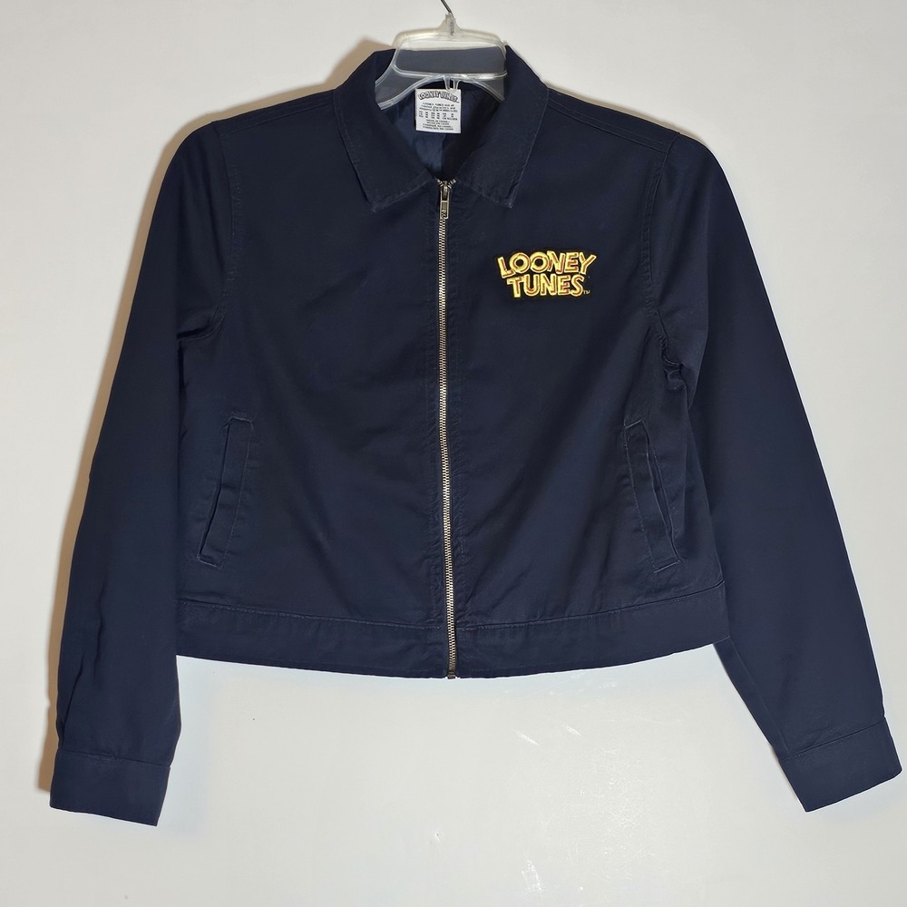 Looney Tunes Jacket Womens Medium Bugs Bunny Embroidered Cartoon Classic 90s Vtg